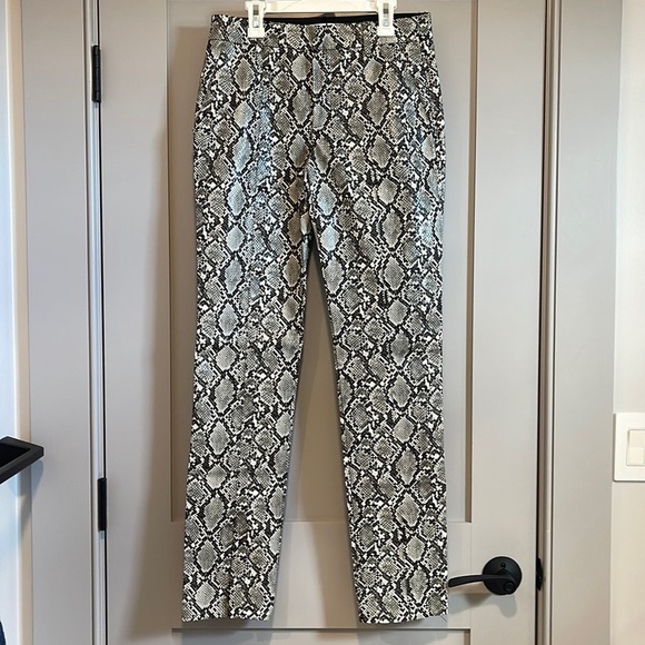 NWT Zara Faux Leather Animal Printed Pants XS Snakeskin Straight Leg Trouser - Picture 3 of 10